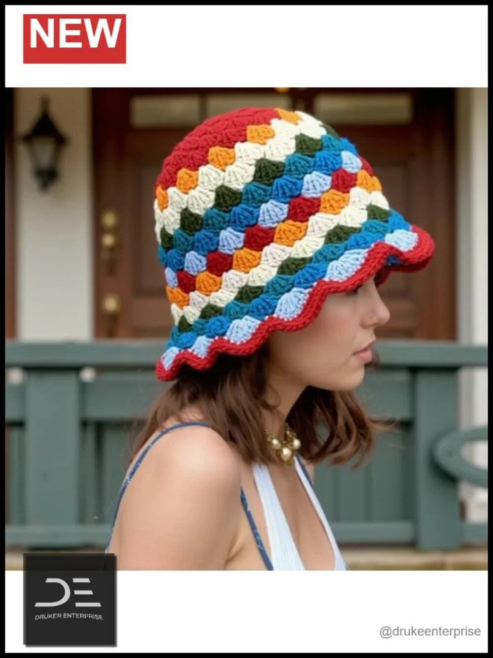 Handmade Crochet Bucket Hat Knit Cloche Beanie Foldable Floppy Sun Hat